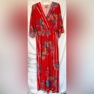 Flying Tomato Red and Blue Floral jumpsuit